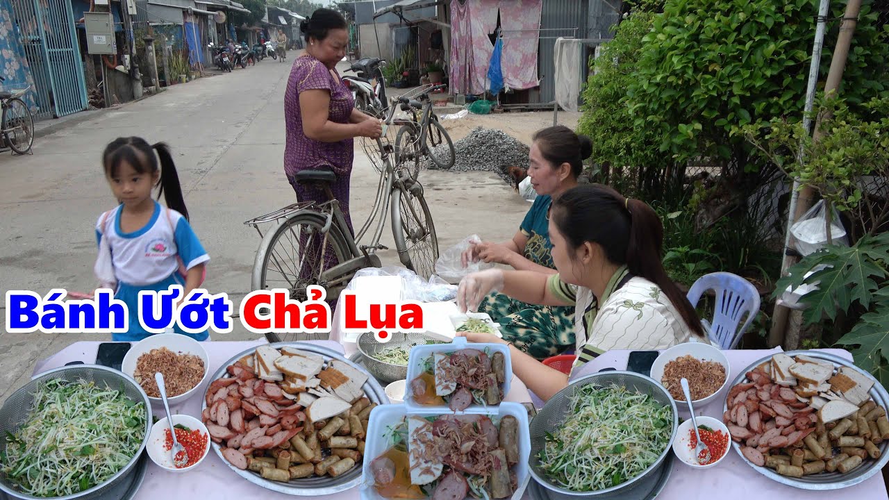 Hai Chị Em Hừng Sáng Bán | Bánh Ướt Chả Lụa Chả Giò | Cho Bà Con Lao Động Buổi Sáng #NSĐQ