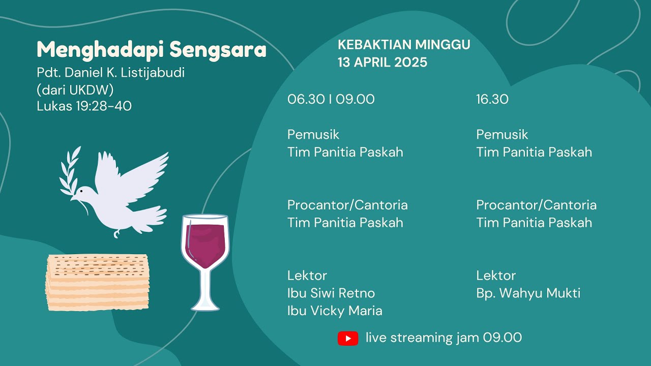 Ibadah Minggu, 13 April 2025 Pukul 09.00 WIB - GKI NGUPASAN YOGYAKARTA