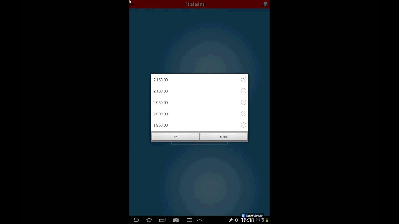 Sz&aacute;ml&aacute;z&oacute; program Tableten