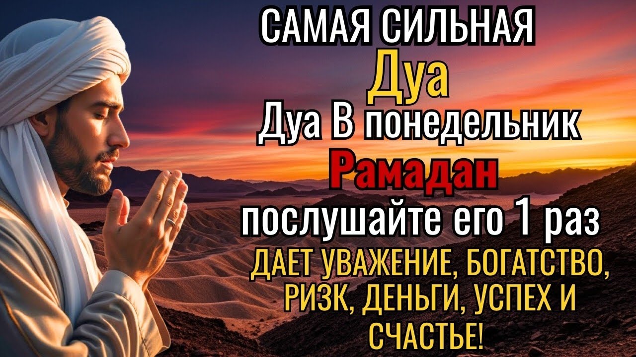 ✨🤲 Дуа В понедельник Рамадан Очень сложные проблемы будут решены #дуа #рамадан #деньги 