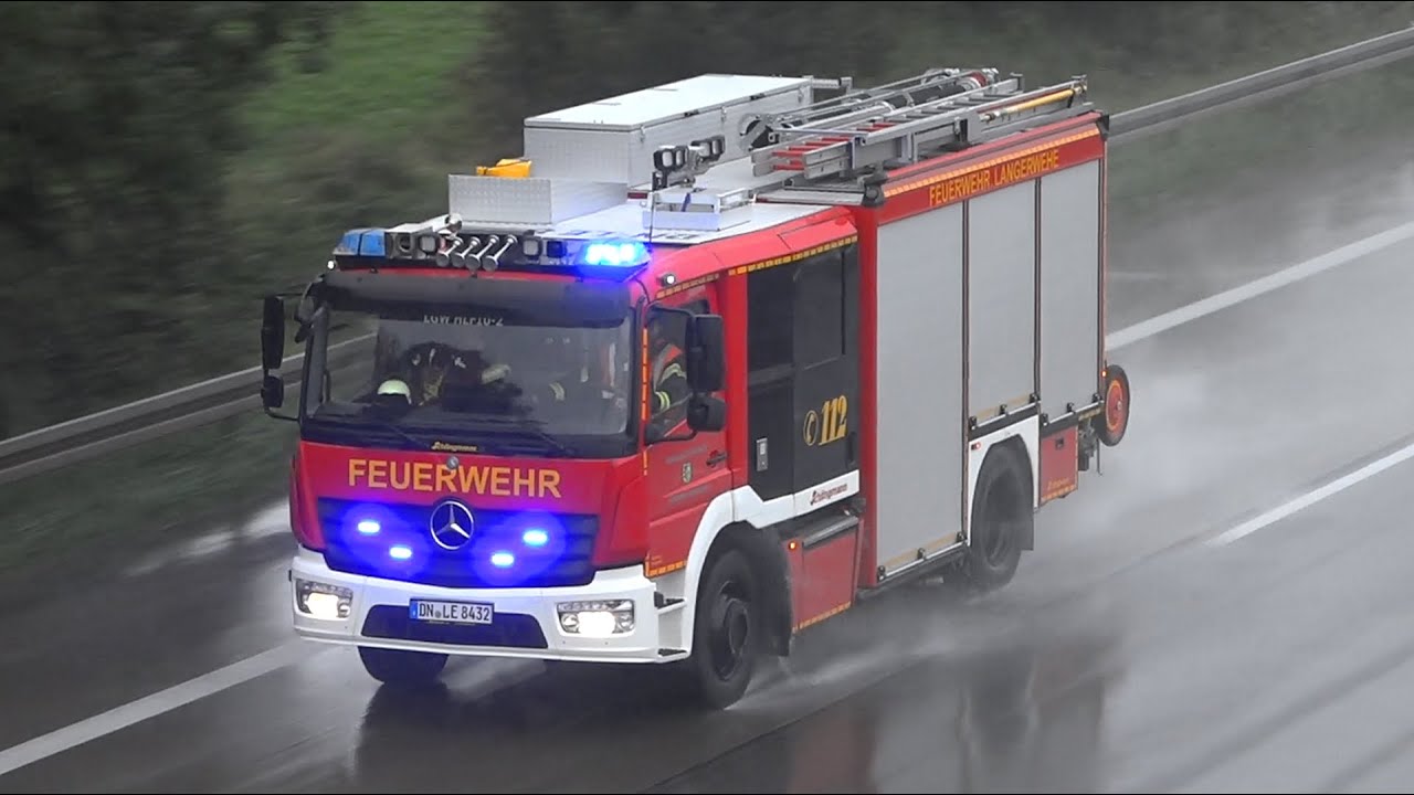 [Einsatz auf der Autobahn 🛣🚒] ● Einsatzfahrten der Freiwilligen Feuerwehr Langerwehe + FuStW BAB-Pol