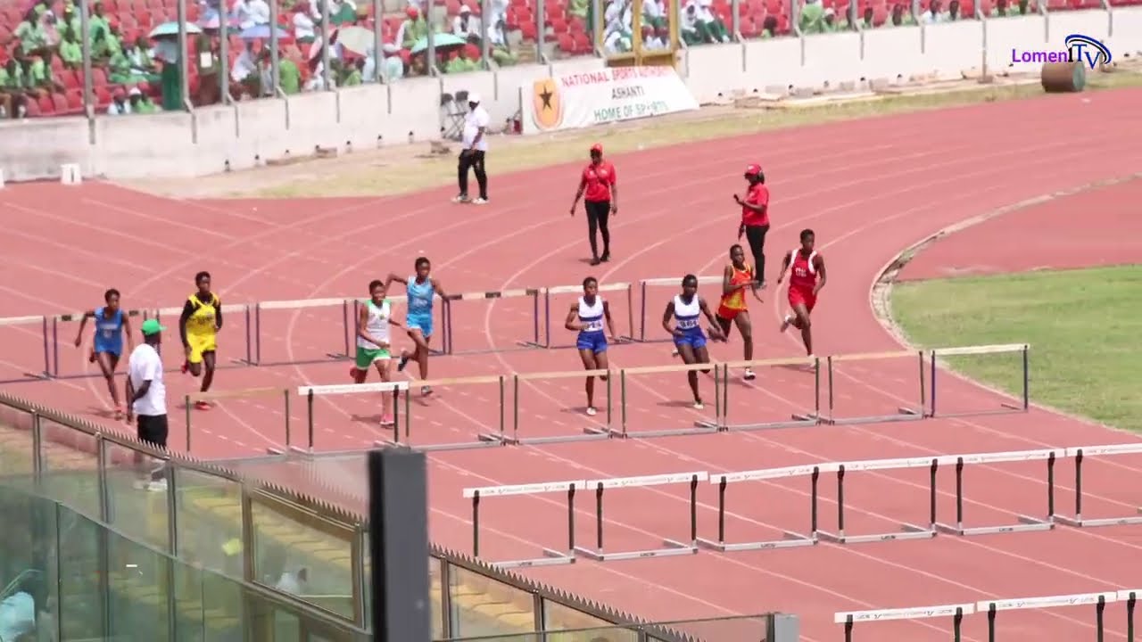 Girls 100m hurdles final. 14.60sec. Zone 2. Ashanti region inter-co 2026.