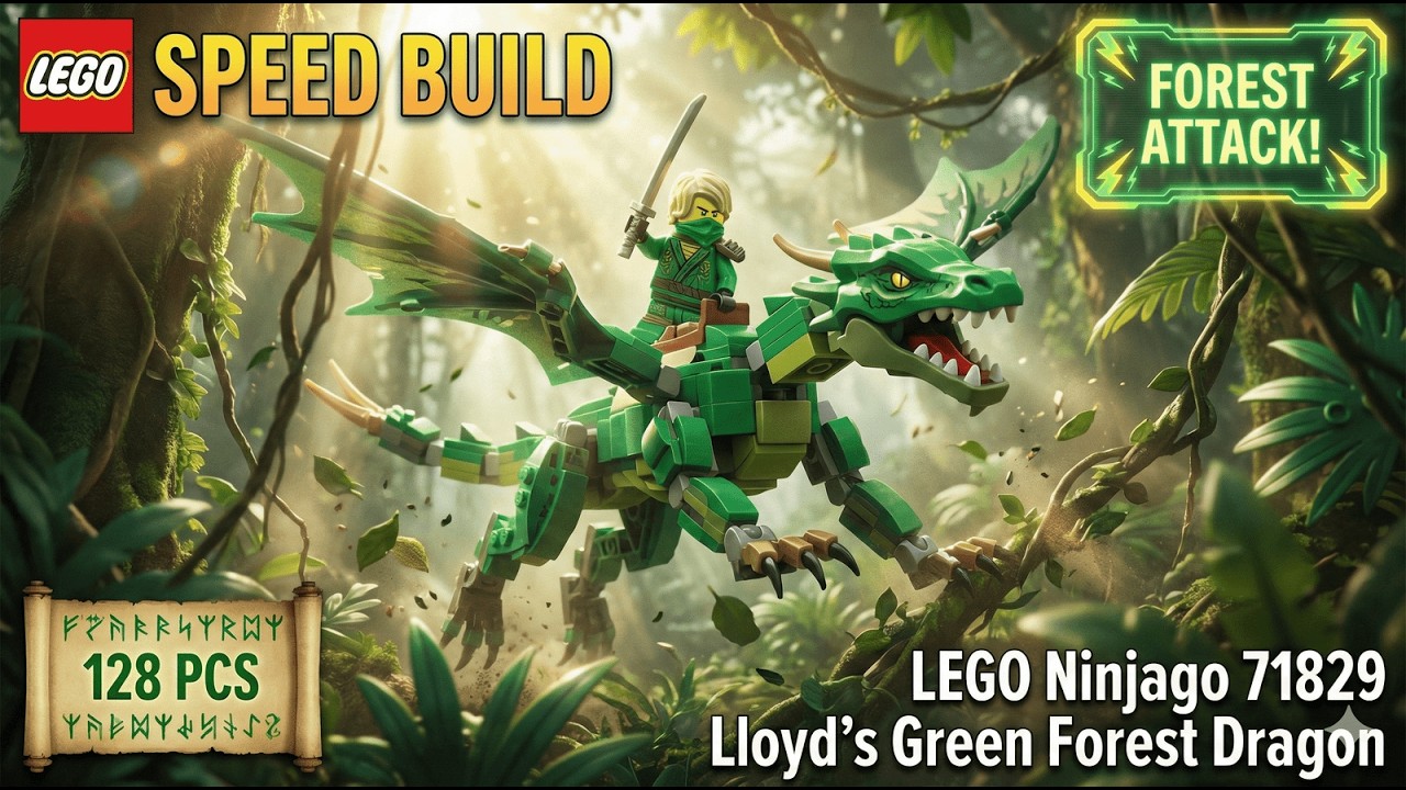 LEGO Ninjago 71829 Lloyd’s Green Forest Dragon 🐉 | Satisfying Speed Build 🏁