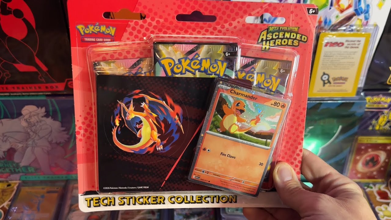 Trying pull the Mega Charizard Y! PT2 Pokemon Ascended Heroes Sticker Collection opening. #pokemon