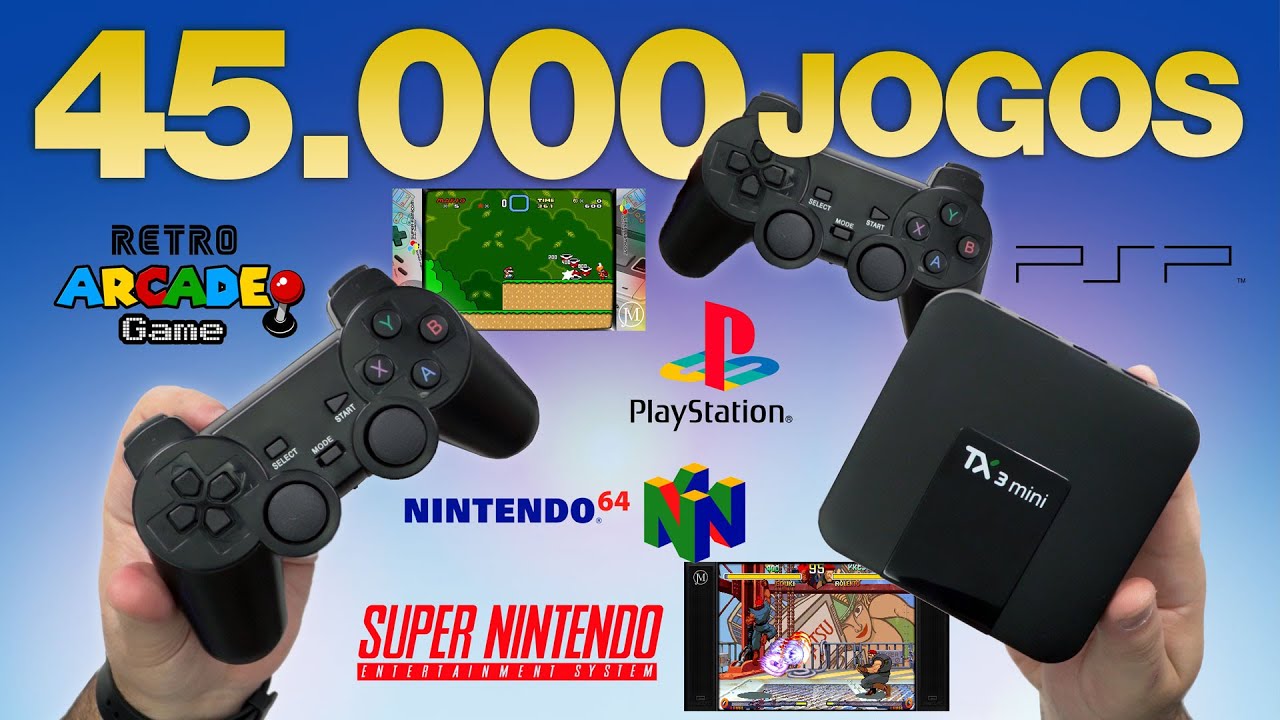 Console com 45.000 JOGOS e 2 CONTROLES - Só Plugar na TV e Usar