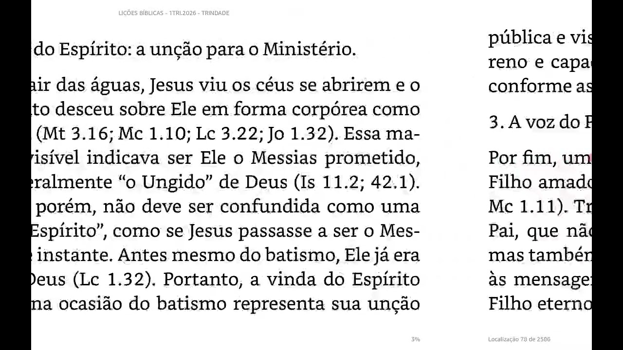 EBD 1TRI.2026 Lição 01: O MISTÉRIO DA SANTÍSSIMA TRINDADE (LEITURA) 