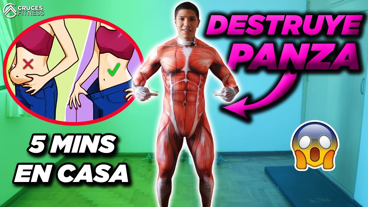 ✅Destruye tu #abdomen  🚀rápido en 5 minutos 🔥#rutinadeejerciciosencasa INTENSA Eliminar PANZA