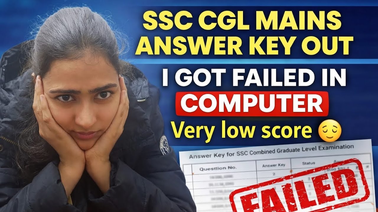 I Got Failed in Computer 😭 | SSC CGL Mains Answer key Out 😨| #ssccglanswerkey #ssccgl #answerkey