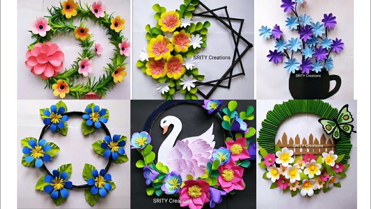 6 best wallhanging craft ideas| wallmate|paper flower wallhanging
