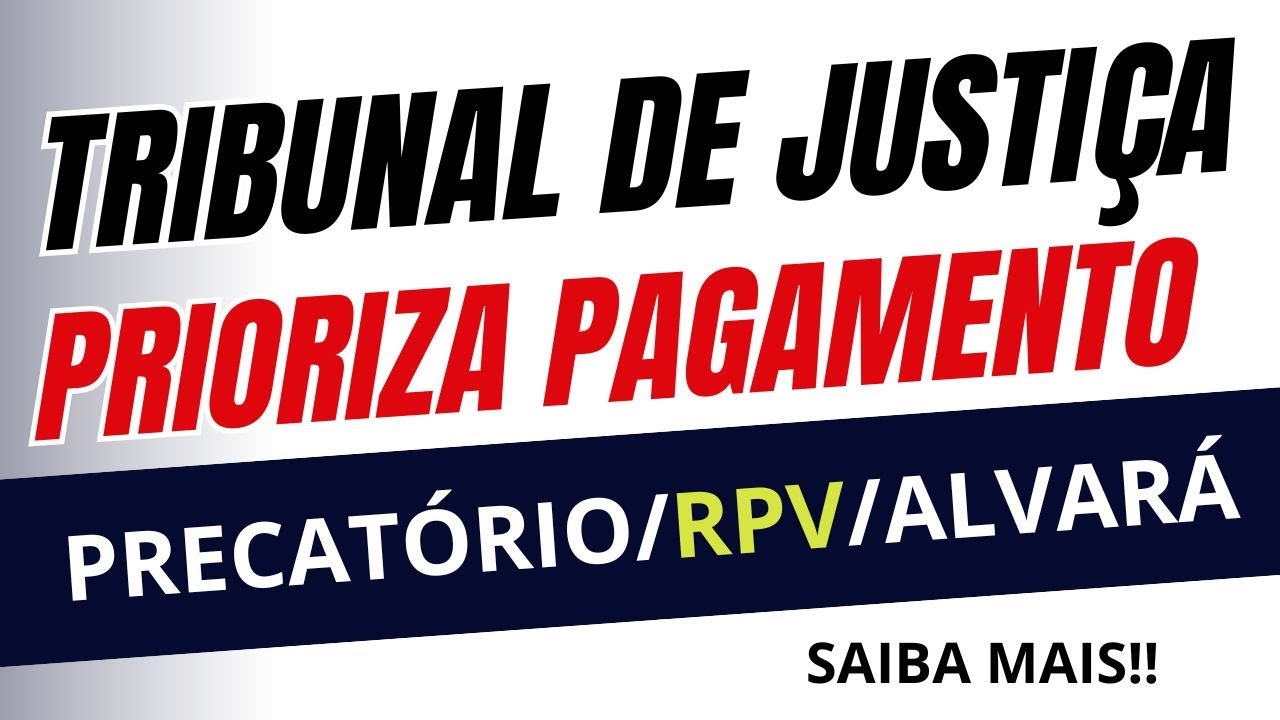 ✅TRIBUNAL DE JUSTI&Ccedil;A PRIORIZA PAGAMENTO DE PRECAT&Oacute;RIOS /RPV/E ALVAR&Aacute;S.SAIBA MAIS!! @thaisexplica