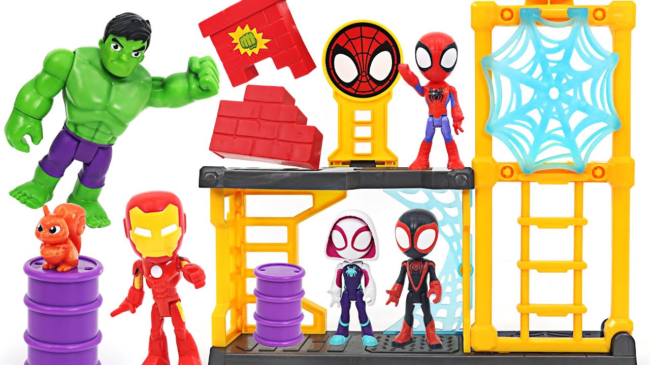 Marvel Spidey and His Amazing Friends Spider-Man, Hulk’s Smash Yard! | DuDuPopTOY