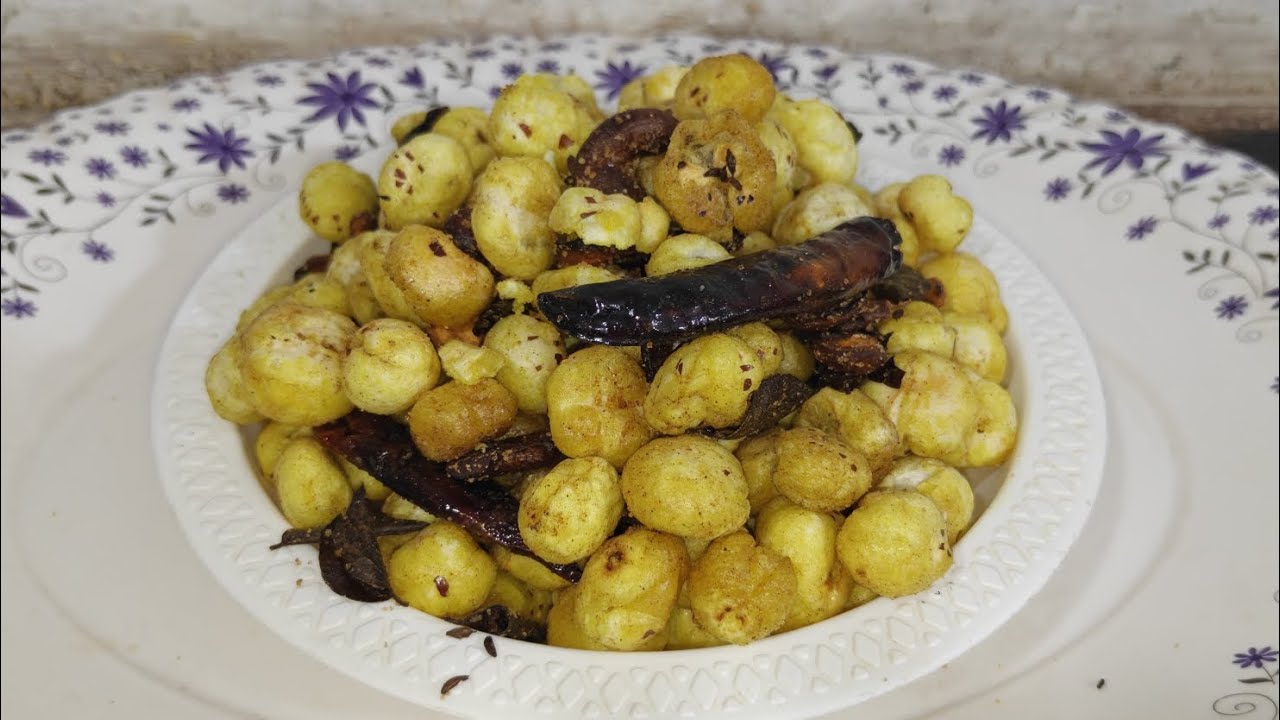 जब भी कुछ खाने का मन करे चटपटा सा 5मिन में बनाए ये मखाना स्नैक्स।#recipe #cookingrecipes #food 