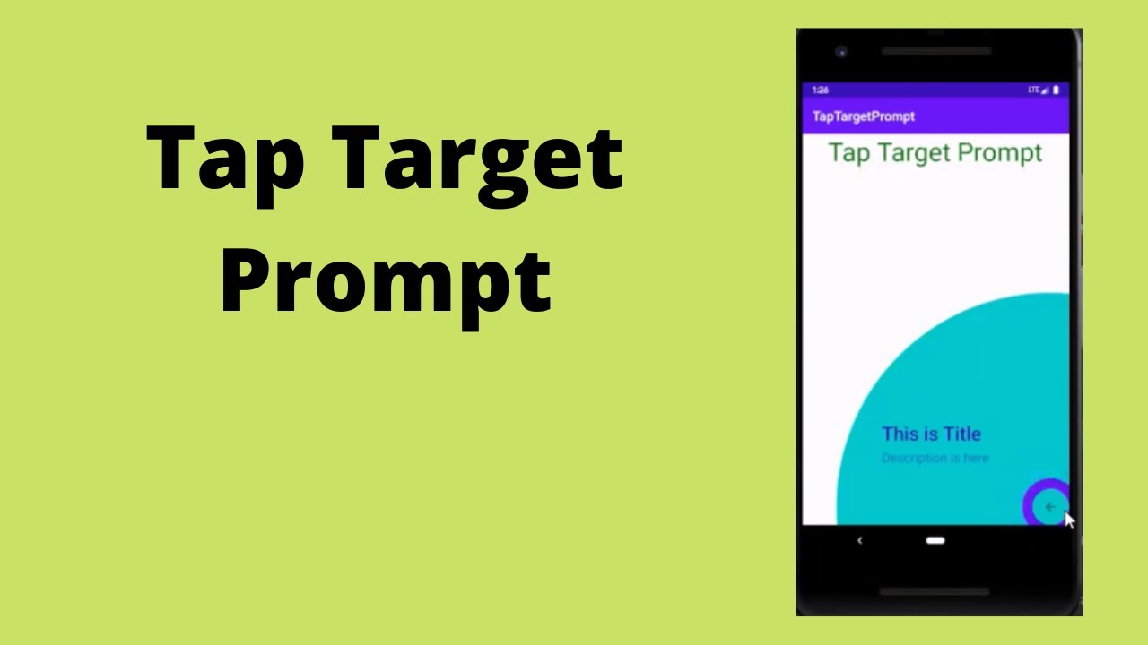 Tap Target Prompt In Android | Java | Android Studio Tutorial - Quick + Easy