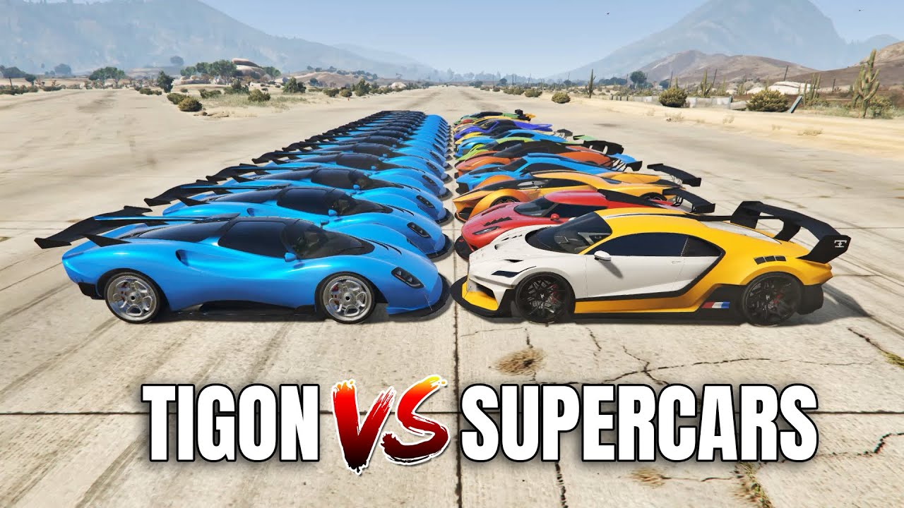 GTA 5 ONLINE - TIGON VS SUPERCARS (WHICH IS FASTEST?)