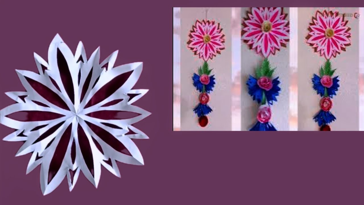 Paper cutting flower designs | paper snowflakes | Rangoli paper design