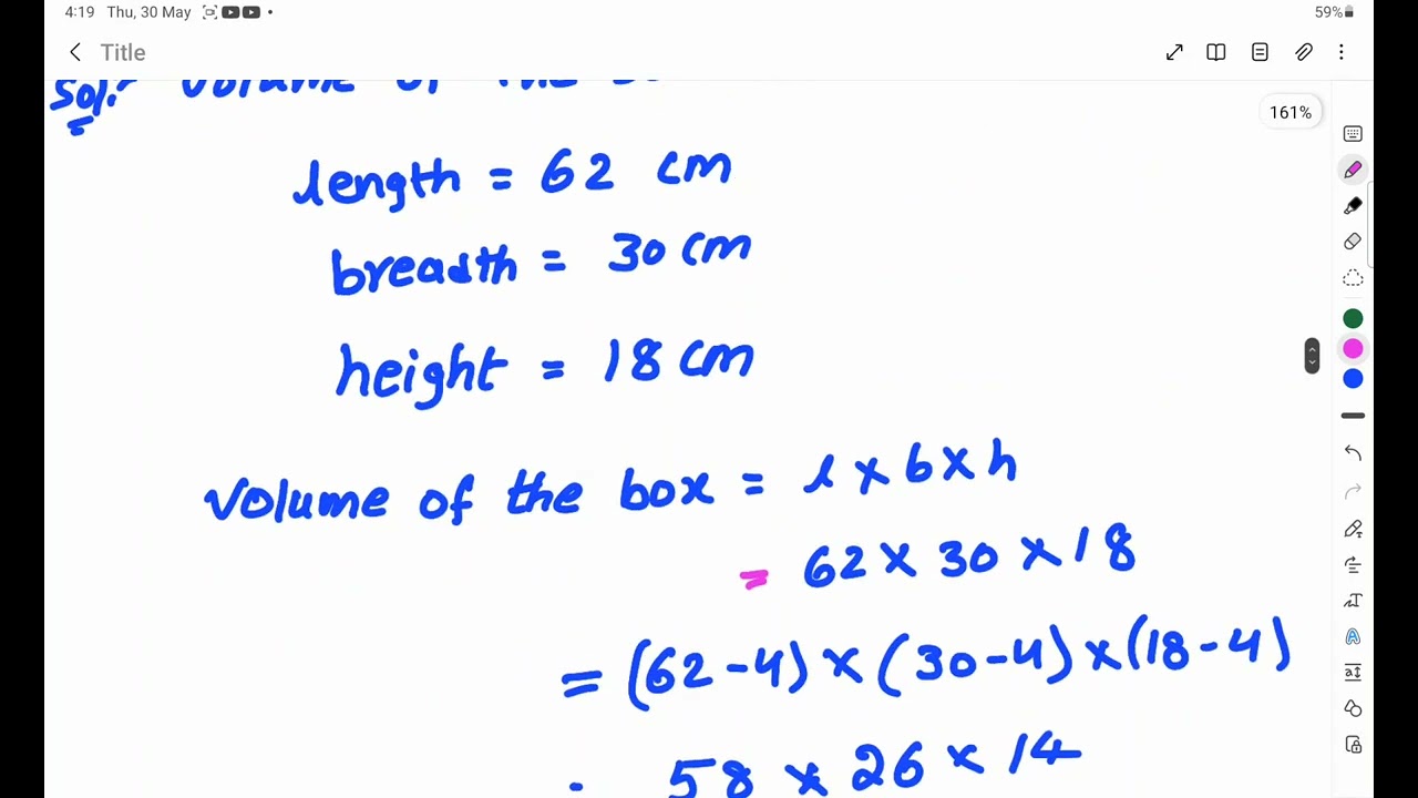 The external dimensions of a closed wooden box are 62cm,30cm,and 18cm.If the box is made of........