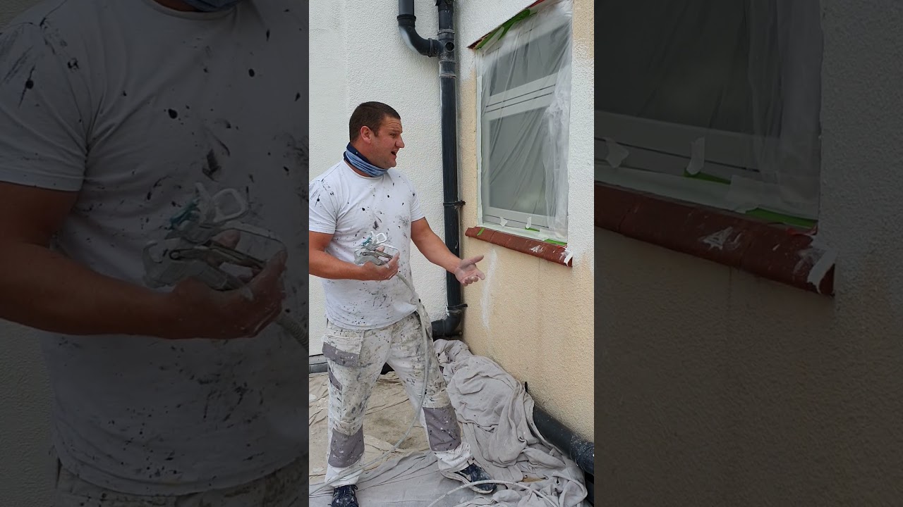 Spraying Pliolite Based Masonry Paint