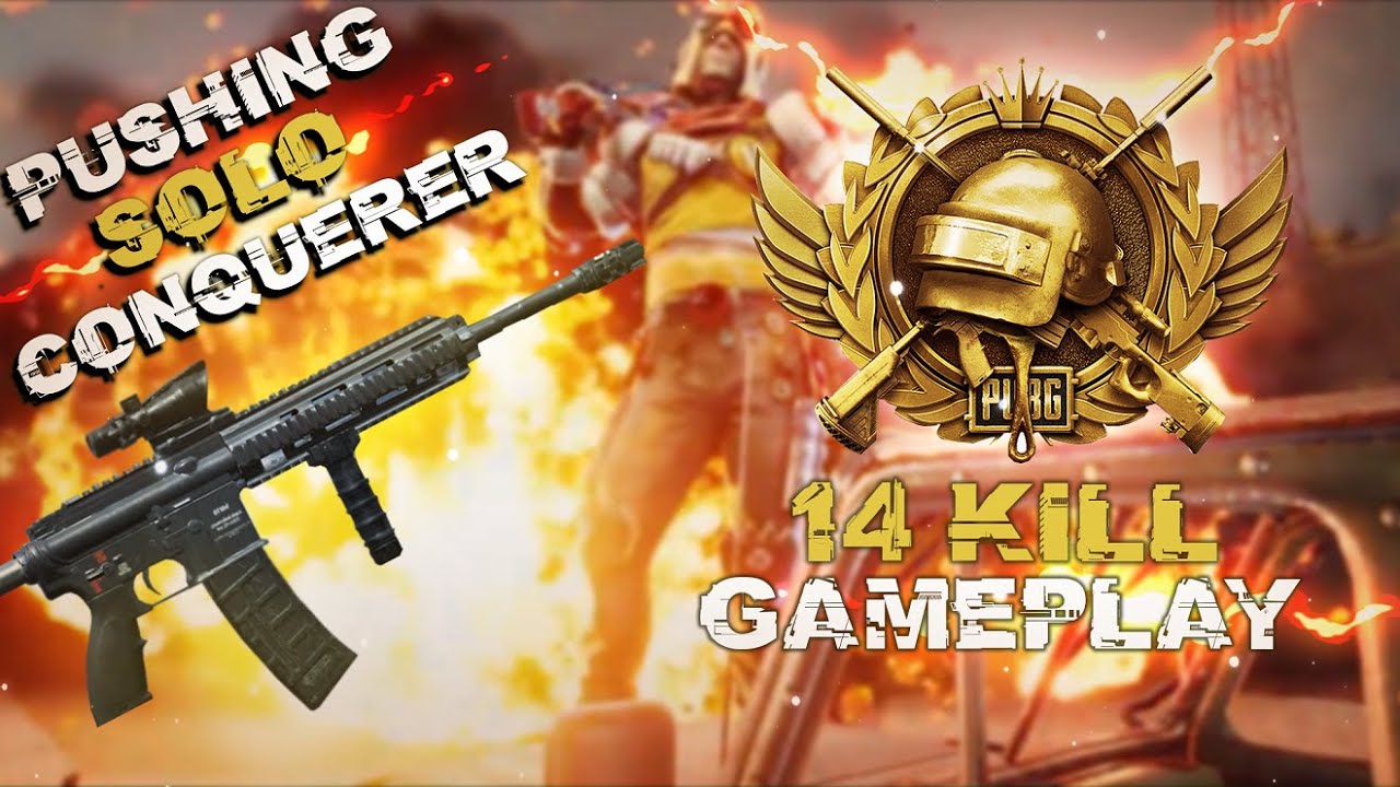 Pushing Solo Conqueror : 14 Kills Gameplay Highlight : RustyRival