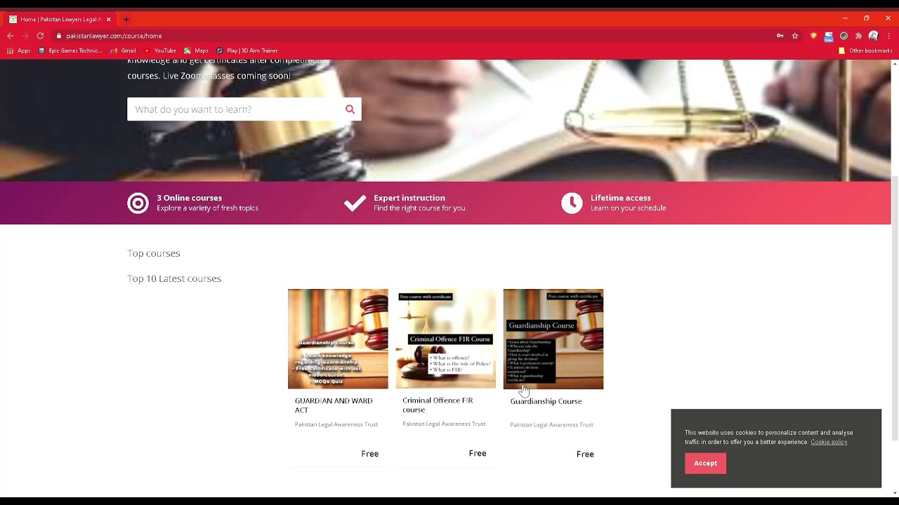 Pakistan Legal Awareness 'Course Program' | Help File