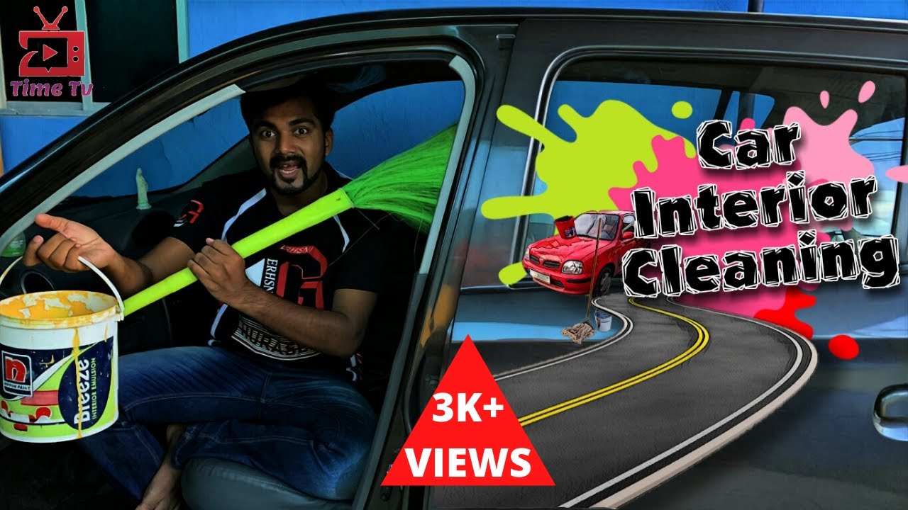 How to clean Car interior at home | without Vacuum Cleaner | Detailed steps | Time Tv | Tamil