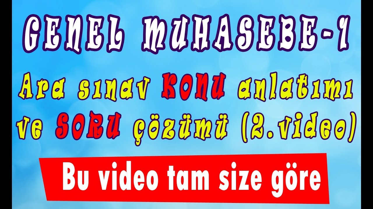AÖF Genel MUHASEBE-1 hızlı konu anlatım videosu [Vize-2]  www.akademiaof.com