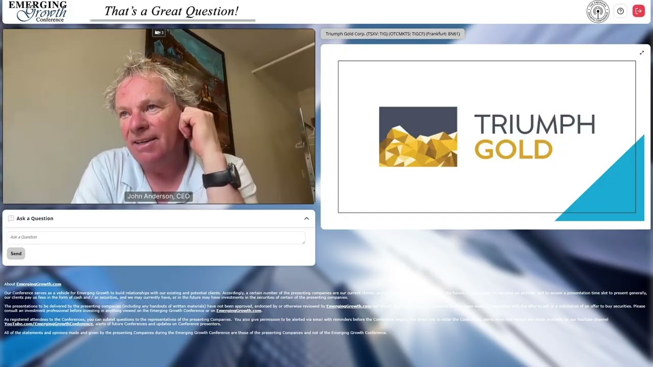 Triumph Gold Corp. (TSXV: TIG) (OTC Pink: TIGCF)