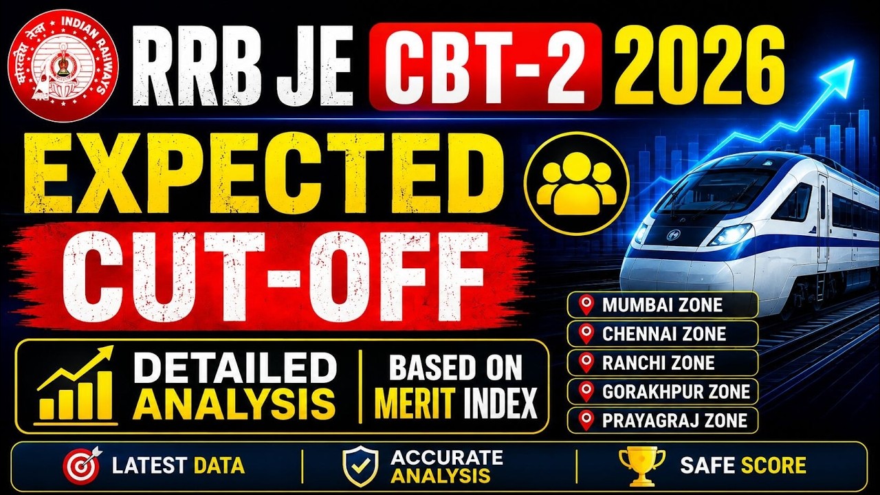 RRB JE CBT 2 CUT OFF || MUMBAI RANCHI GORAKHPUR CUT OFF
