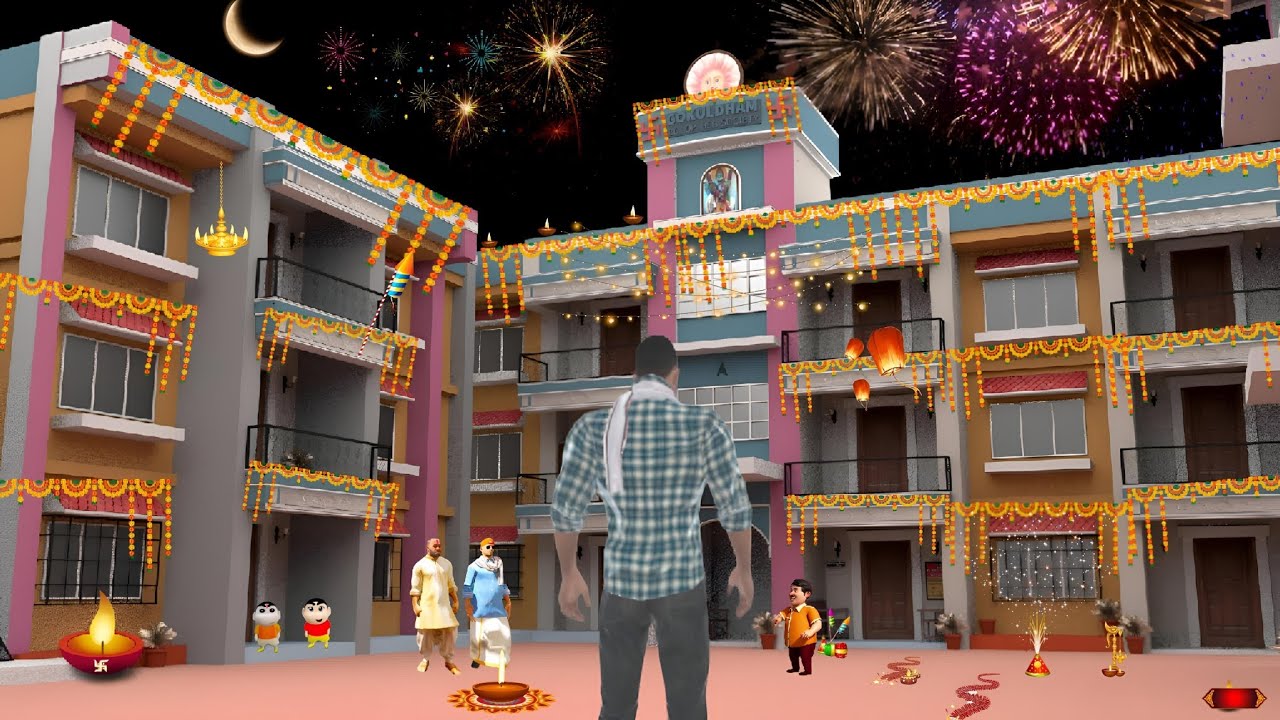 💥 Visit Gokuldham Society On Diwali 🎇|| Indian Theft Auto 🚨 Indian bike driving 3d