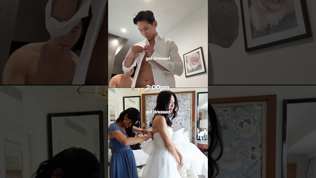 wedding day bride vs groom 💒 #weddingvlog
