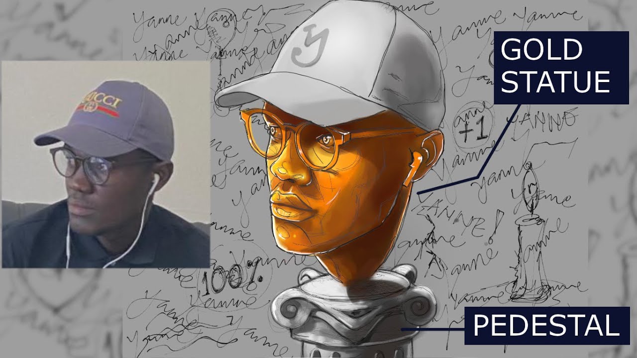 GIMP : How to paint a golden head statue