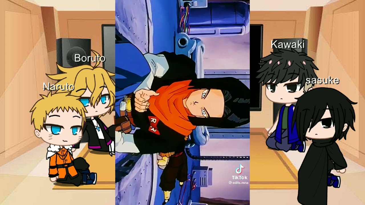 Naruto boruto kawaki y Sasuke Reacciona A los androides #dragonballz #goku #borutonarutonextgenerat