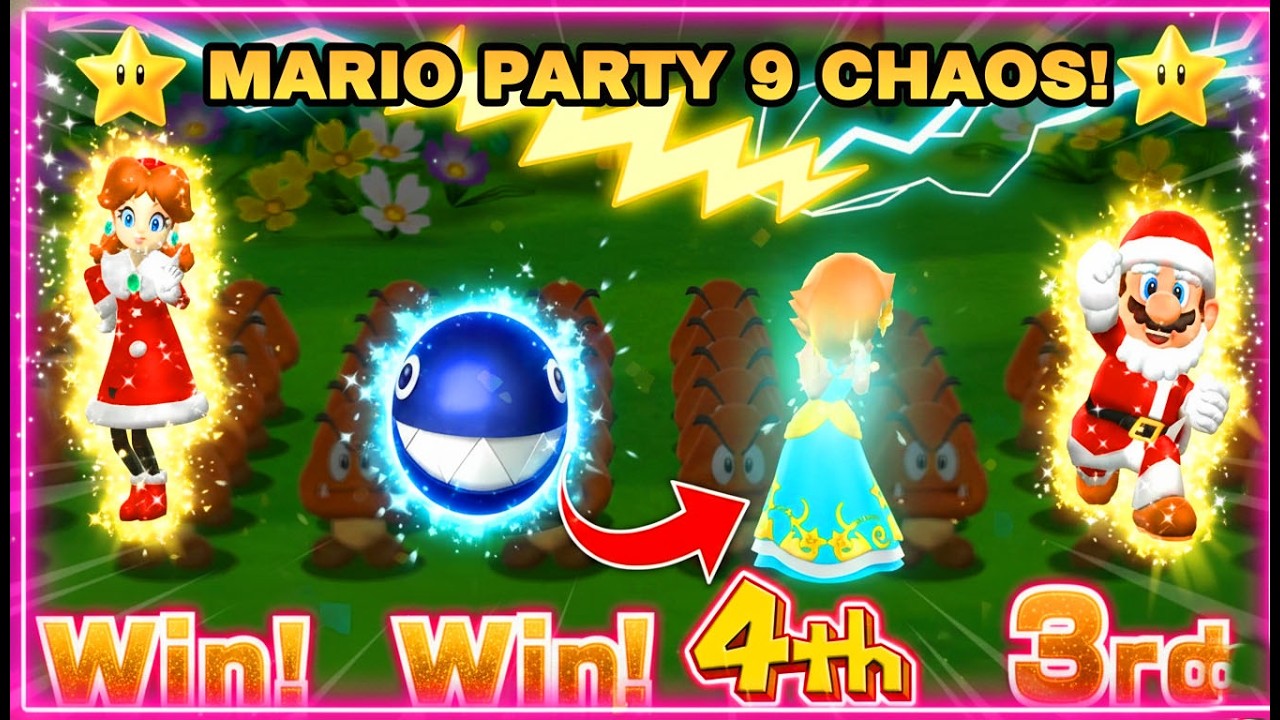 Mario Party 9 Step It Up Minigames - Daisy vs ChainChomp vs Rosalina vs Mario ( Master Difficulty )