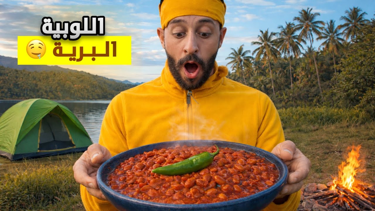 العيش الحر | Off-Grid Motor Adventure 🇲🇦 | طبخ اللوبية على نار الحطب في البرية (Campfire Cooking)