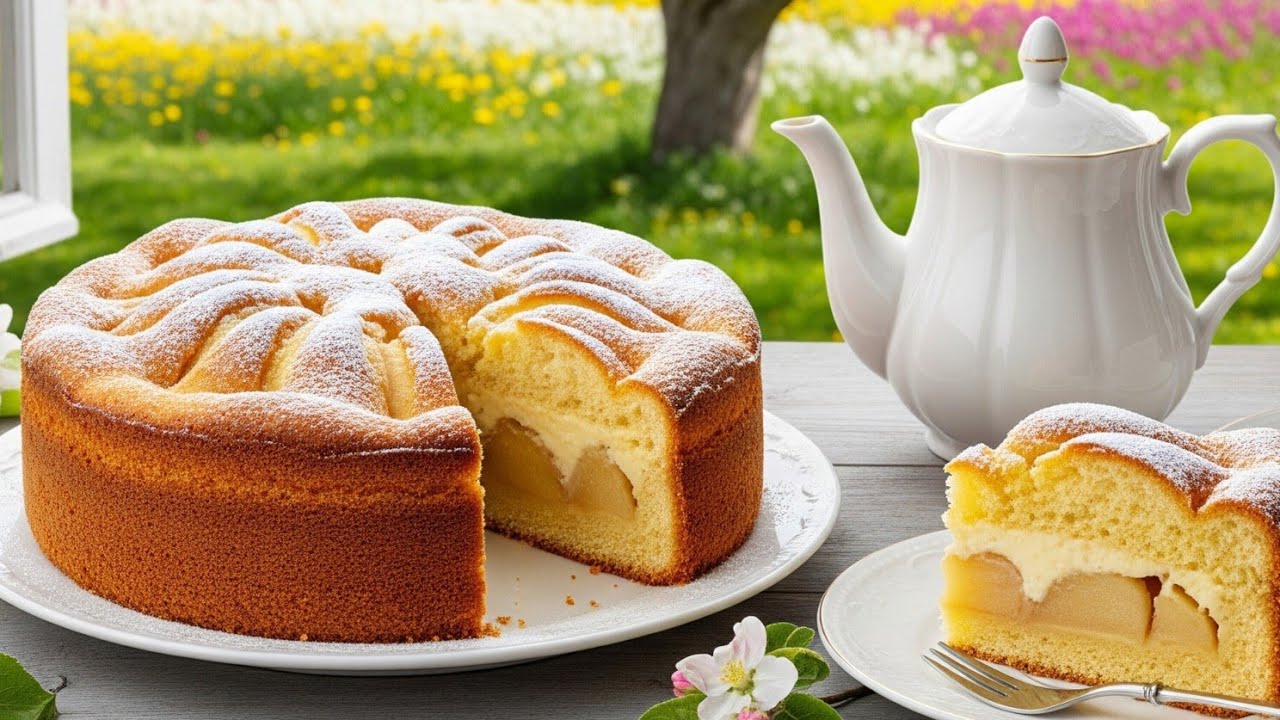 Le Gâteau aux Pommes & Crème Pâtissière le Plus Fondant | Recette ASMR Relaxante 🍏