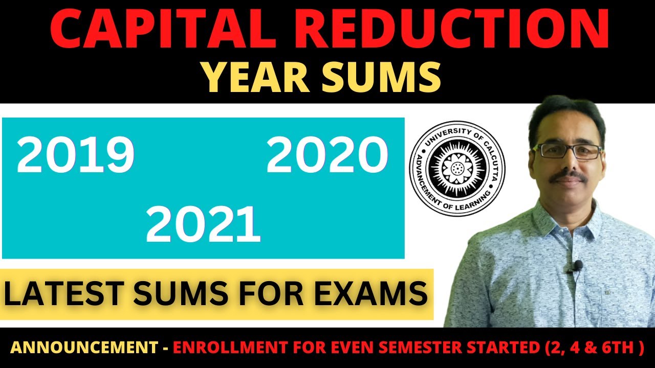 Corporate Account | Capital Reduction |  Year 2019-22 | @MathurSirClasses