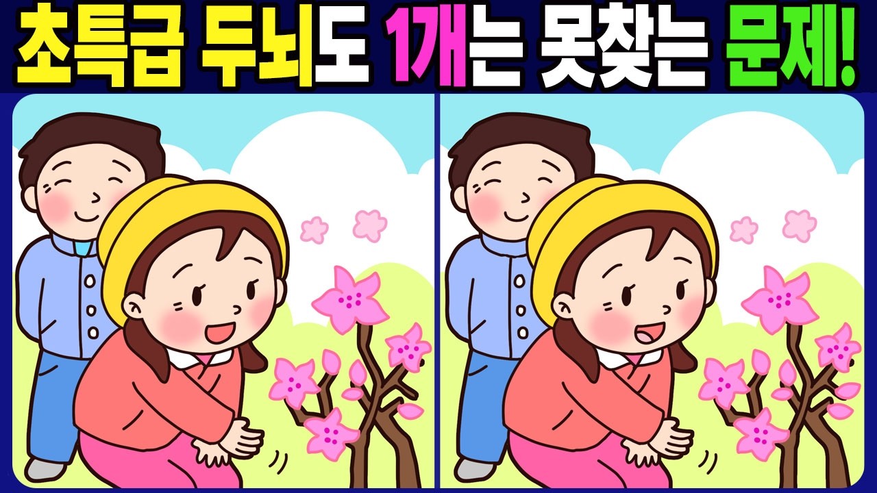 【다른그림찾기 / 치매예방】초특급 두뇌도 차이점 3개 중 1개는 못 찾습니다!【두뇌운동 / find the difference / 間違い探し】No.1829