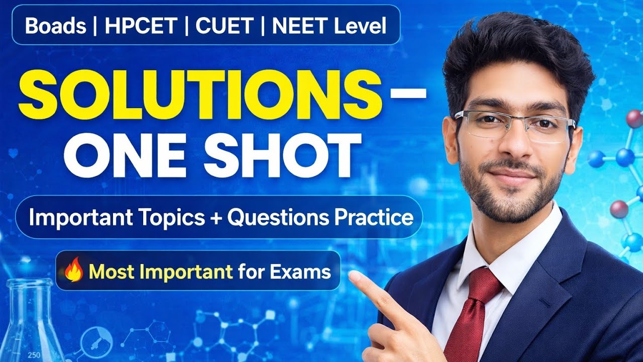 Chemistry Solutions in 1 Shot | Important PYQs | 12th CBSE Boards + HPCET 2026 + YSP UGET + AMRU CET