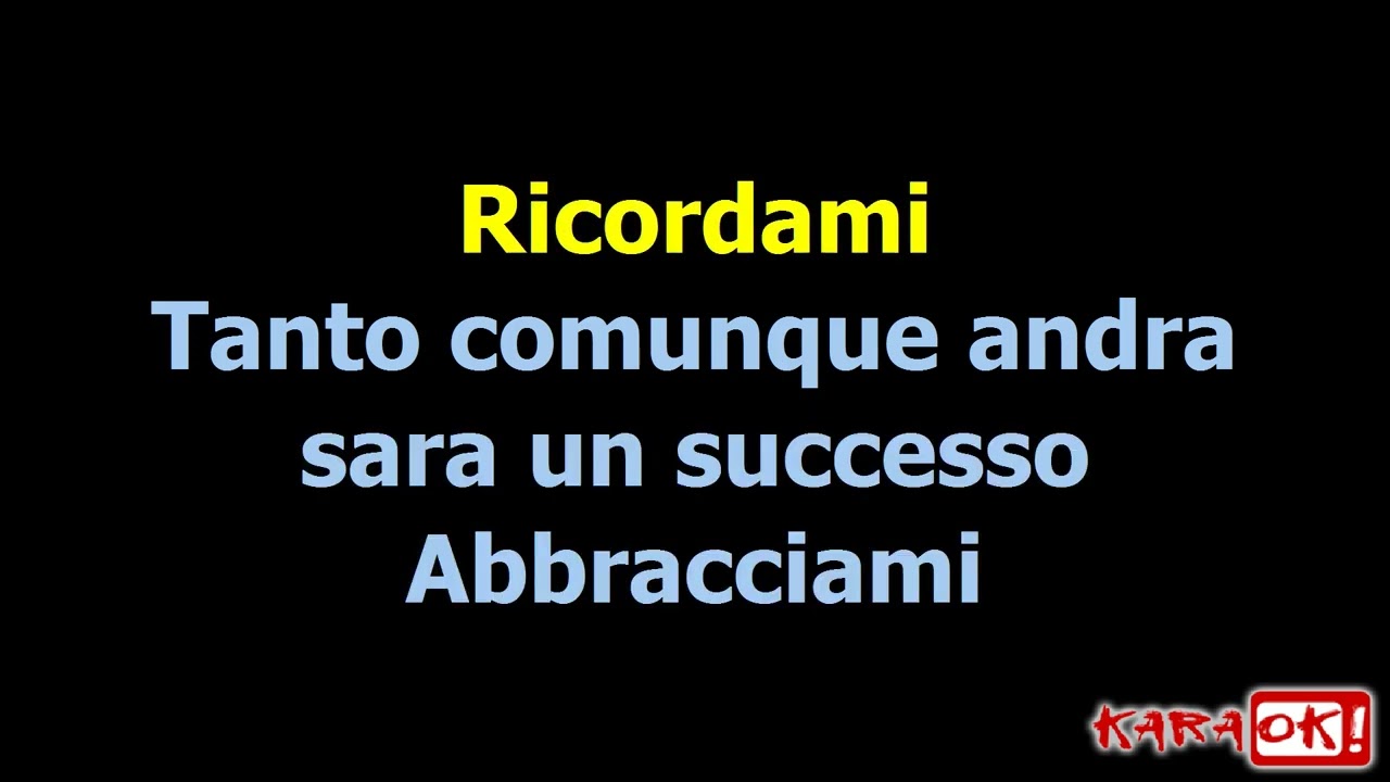 Ricordami - Tommaso Paradiso (Karaoke Version) Base Cori