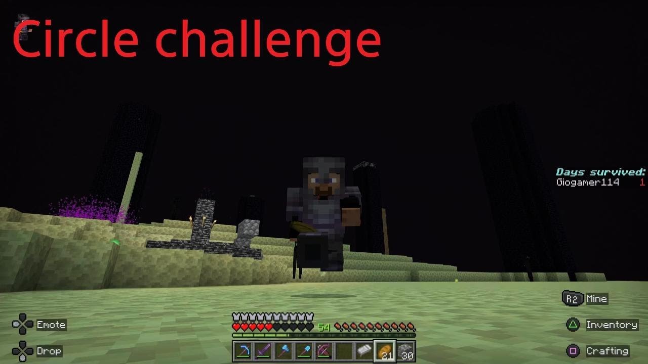 Minecraft Cant leave circle challenge!!!