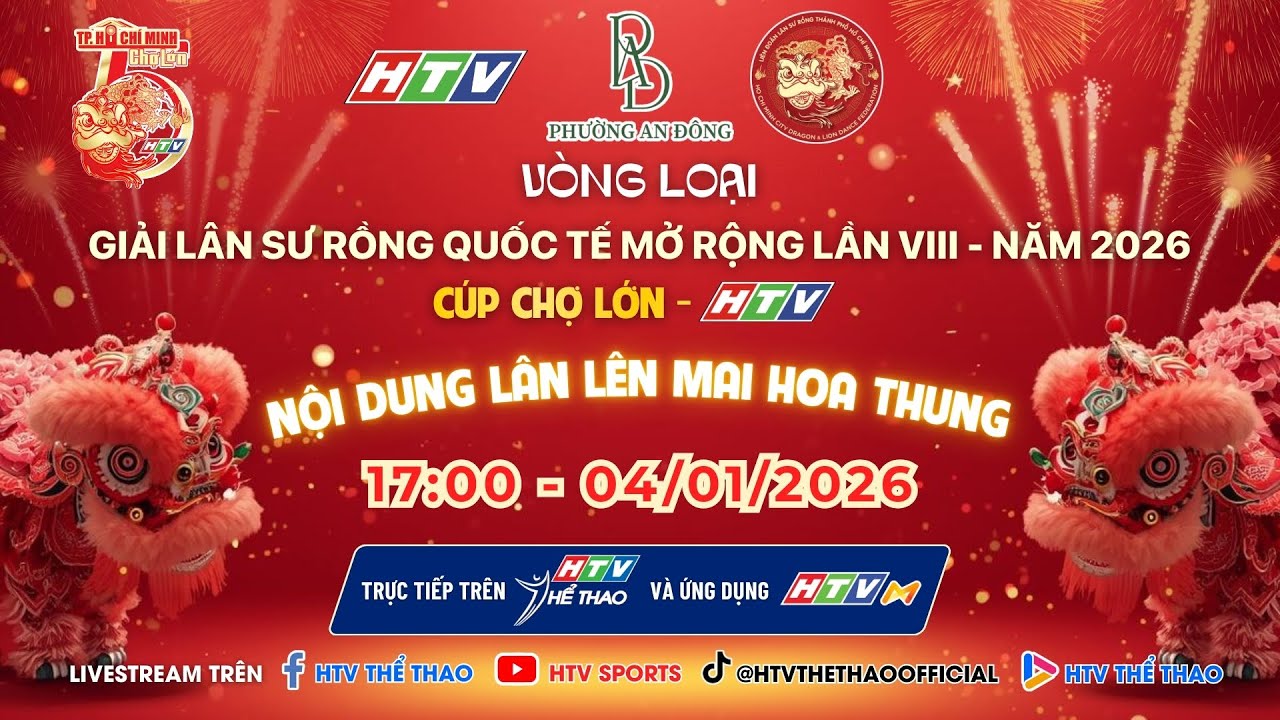 🔴TRỰC TIẾP: VÒNG LOẠI GIẢI LÂN SƯ RỒNG QUỐC TẾ MỞ RỘNG LẦN VIII CÚP CHỢ LỚN - HTV 2026 | 04/01/2026