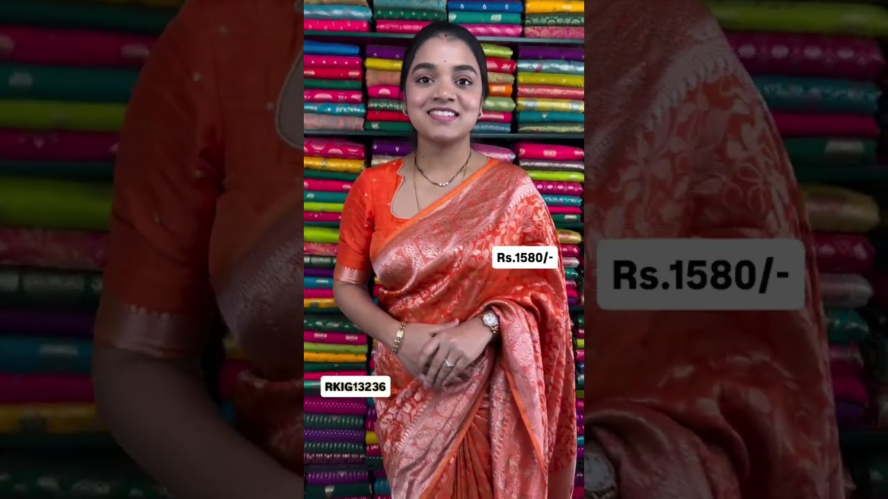 iscose Silk FullJaal Orange Saree I Wholesale Shop I@Rkcollectionssarees