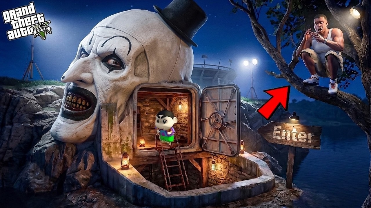 Franklin Entered Inside Serbian Dancing Lady Head For Save Shinchan in GTA 5! SHINCHAN & CHOP GTA V!