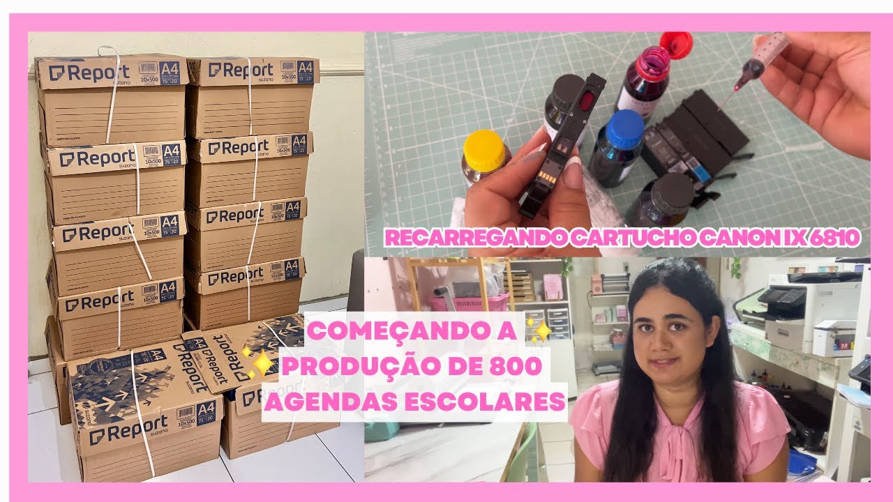 Vamos Produzir 800 Agendas | Chegou muito material | Recarregando Cartucho Canon