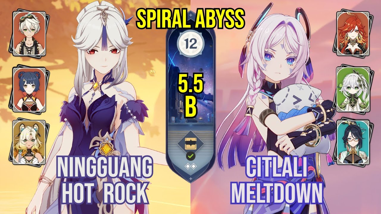 C6 Ningguang Hot Rock + C0 Citlali Meltdown | Spiral Abyss 5.5b | Genshin Impact