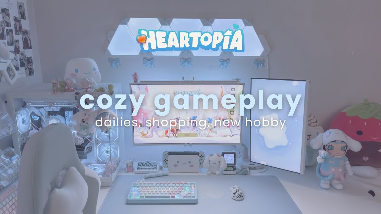 new cozy game! playing heartopia 💗 doing dailies, shopping, unlocking new hobby
