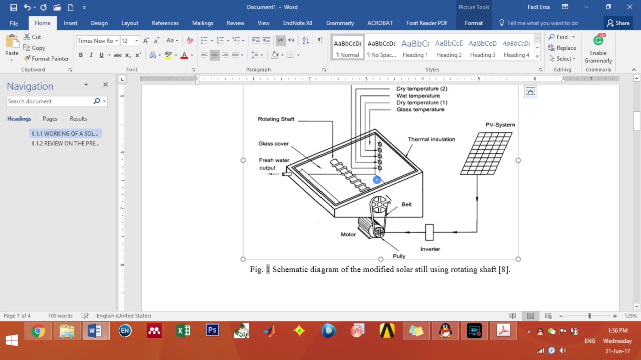 Microsoft word 2016; How to make a figure caption and insert it into the entire context