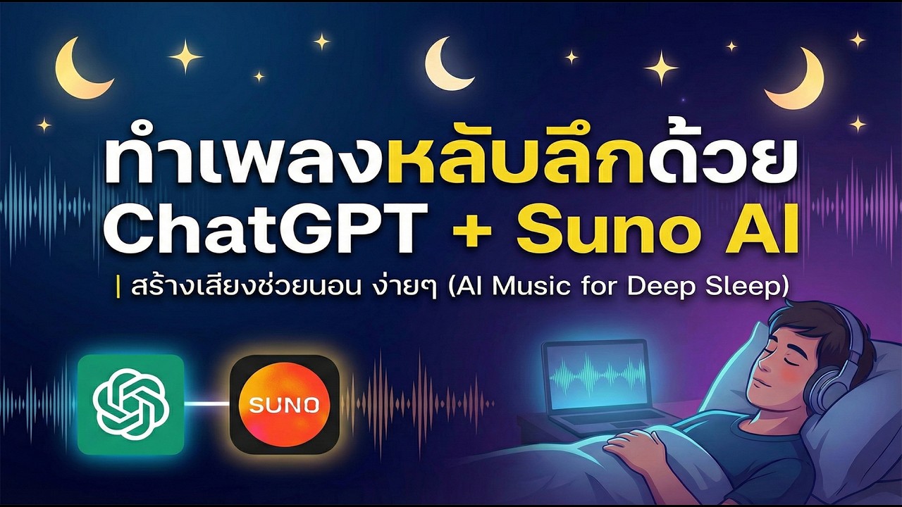 ทำเพลงหลับลึกด้วย ChatGPT + Suno AI | สร้างเสียงเพลง ช่วยนอน | มือใหม่ทำได้เลย | Music Background