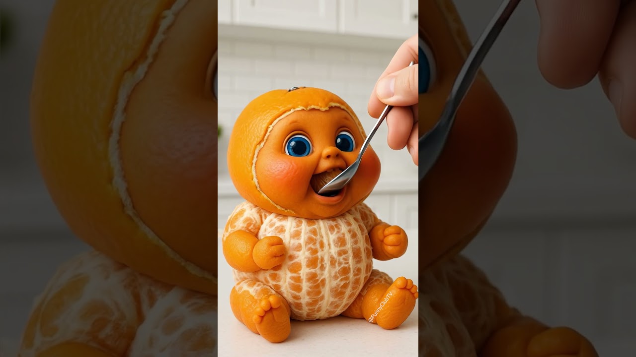 Dziecko karmi dziecko owocami ❤️👶🏻🍊🍒😱💕🤣