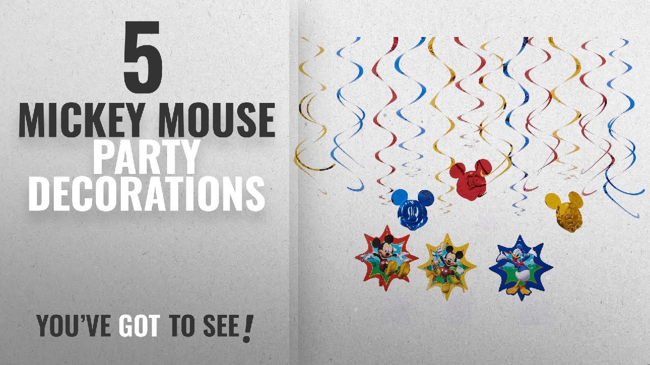 Top 10 Mickey Mouse Party Decorations [2018]: Disney Mickey Mouse Birthday Party Hanging Swirl