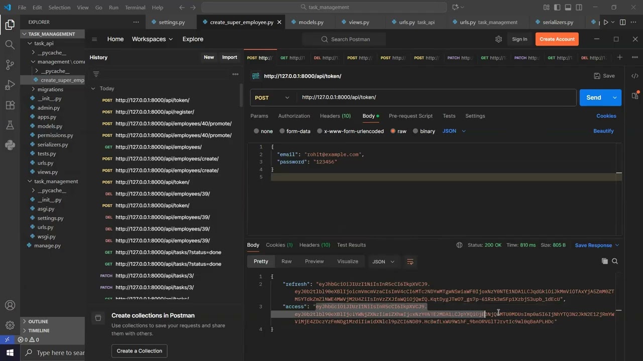 Task Management API  Working Video